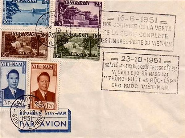 Một tem thư kỷ niệm (có tính đầu tiên) thời vua Bảo Đại