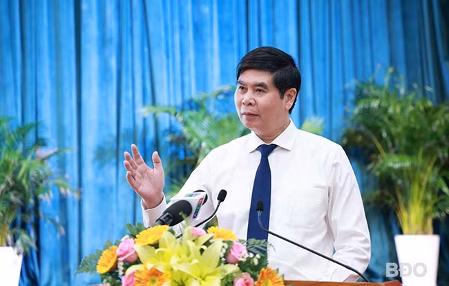 Phó Chủ tịch UBND tỉnh Lâm Hải Giang phát biểu kết luận Hội thảo. Ảnh: ĐOAN NGỌC