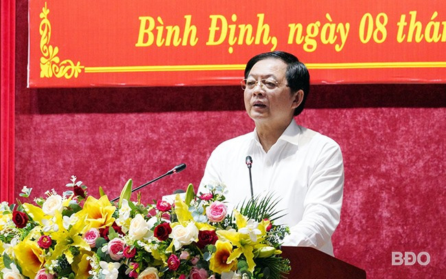 Bí thư Tỉnh ủy Hồ Quốc Dũng phát biểu khai mạc Hội nghị. Ảnh: N.H Bí thư Tỉnh ủy Hồ Quốc Dũng phát biểu khai mạc Hội nghị. Ảnh: N.H