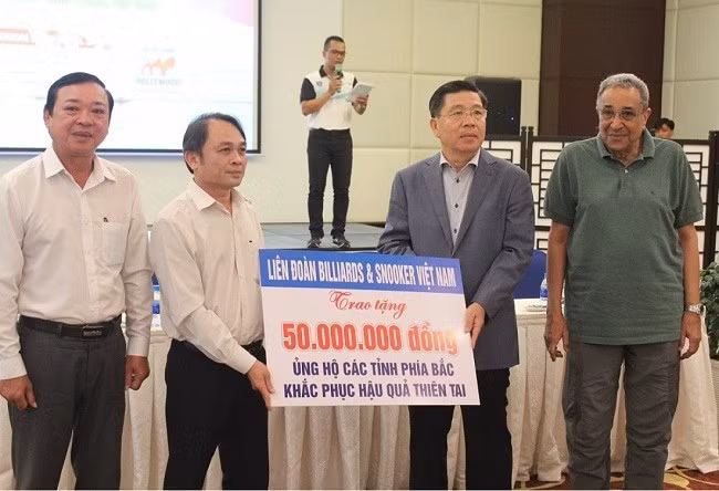 Liên đoàn Billiards & Snooker Việt Nam ủng hộ 50 triệu đồng, chia sẻ cùng đồng bào phía Bắc bị ảnh hưởng bởi cơn bão số 3.