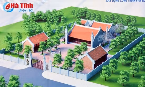 Mô hình đền thờ La Sơn Phu Tử Nguyễn Thiếp sau khi tôn tạo.