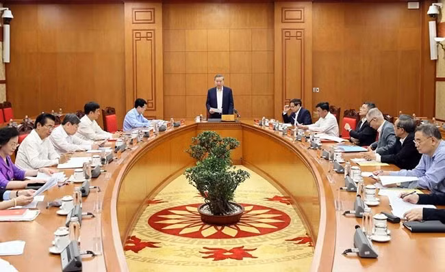 Tổng Bí thư Tô Lâm, Trưởng Tiểu ban Nhân sự Đại hội XIV của Đảng. (Ảnh: An Đăng/TTXVN)