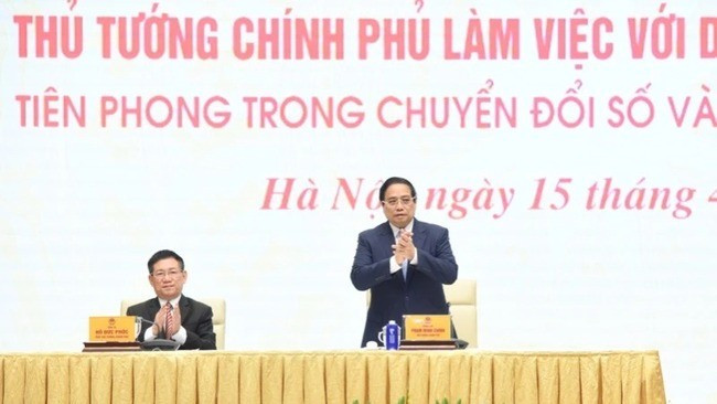 Thủ tướng Phạm Minh Chính chủ trì hội nghị với doanh nghiệp nhà nước về tiên phong trong chuyển đổi số, thúc đẩy tăng trưởng (Ảnh: TRẦN HẢI). Thủ tướng Phạm Minh Chính chủ trì hội nghị với doanh nghiệp nhà nước về tiên phong trong chuyển đổi số, thúc đẩy tăng trưởng (Ảnh: TRẦN HẢI).