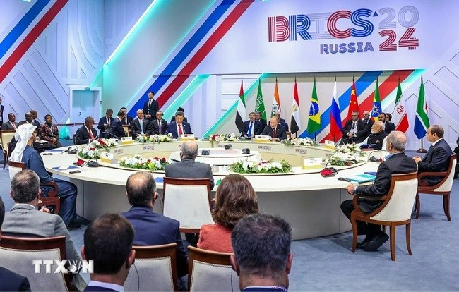 Toàn cảnh Hội nghị Cấp cao Nhóm BRICS ở Kazan, Nga, ngày 23.10.2024. (Ảnh: ANI/TTXVN) Toàn cảnh Hội nghị Cấp cao Nhóm BRICS ở Kazan, Nga, ngày 23.10.2024. (Ảnh: ANI/TTXVN)