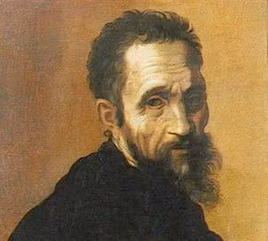 Chân dung Michelangelo được họa sĩ Jacopino del Conte vẽ năm 1534, lúc đó danh họa 60 tuổi.