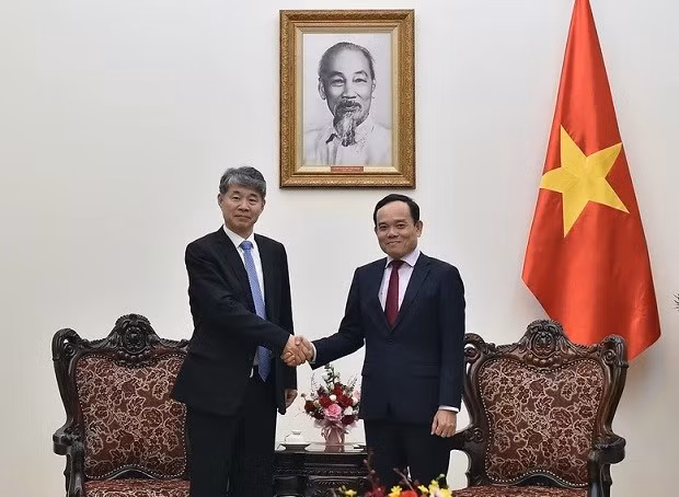 Phó Thủ tướng Trần Lưu Quang tiếp Phó Tổng Giám đốc Cơ quan Năng lượng nguyên tử Quốc tế (IAEA) Hua Liu đang có chuyến thăm Việt Nam. Ảnh: VGP