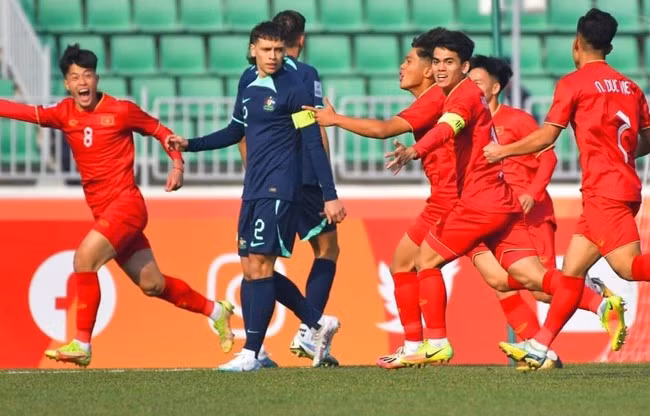 U20 Việt Nam chiến thắng U20 Australia 1-0 tại U20 châu Á 2023. Ảnh: AFC
