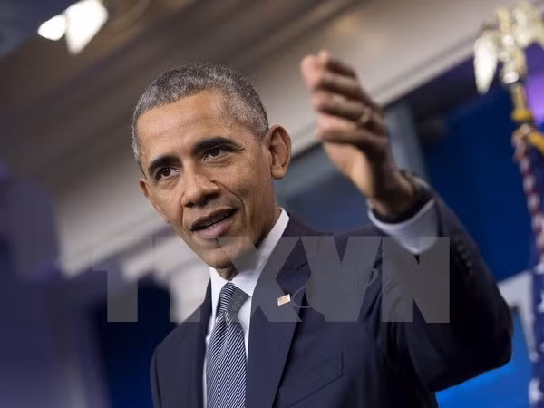 Tổng thống Mỹ Barack Obama phát biểu trong cuộc họp báo ở thủ đô Washington ngày 6/5. (Nguồn: EPA/TTXVN)