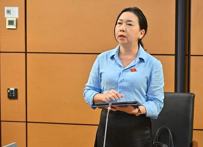 ĐB Lý Tiết Hạnh kiến nghị cần có chính sách đãi ngộ tốt hơn cho giáo viên mầm non tại vùng sâu, vùng xa, vùng đặc biệt khó khăn. Ảnh: Đoàn ĐBQH tỉnh