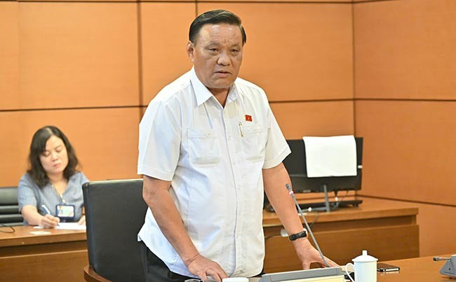 ĐB Lê Kim Toàn đề nghị cần có thêm các chính sách chăm lo đặc biệt cho trẻ em yếu thế và trẻ em vùng khó khăn. Ảnh: Đoàn ĐBQH tỉnh