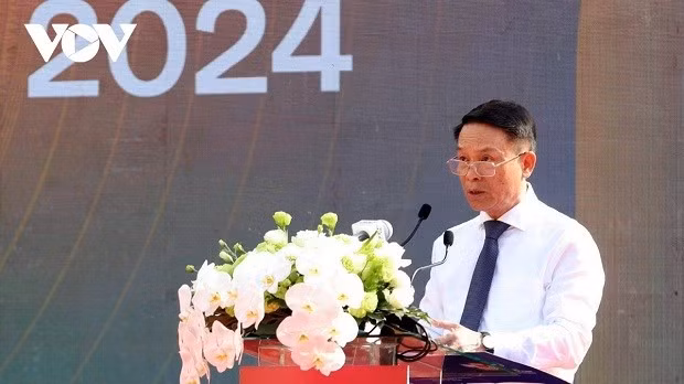 Nhà báo Nguyễn Đức Lợi, Phó Chủ tịch thường trực Hội nhà báo Việt Nam phát biểu tổng kết hội báo (ảnh N.T)