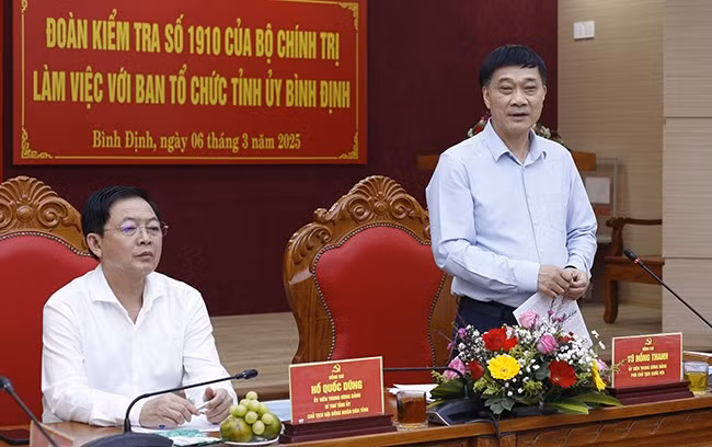 Phó Chủ tịch Quốc hội Vũ Hồng Thanh, Phó Trưởng đoàn Thường trực Đoàn Kiểm tra 1910, quán triệt mục đích, yêu cầu, nội dung kiểm tra.