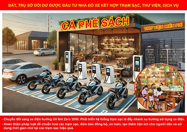 Mô hình nhà đỗ xe kết hợp trạm sạc, thư viện, dịch vụ do ĐB Nguyễn Văn Cảnh đề xuất. Ảnh: NVCC Mô hình nhà đỗ xe kết hợp trạm sạc, thư viện, dịch vụ do ĐB Nguyễn Văn Cảnh đề xuất. Ảnh: NVCC