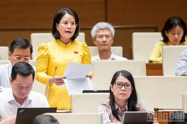 Đại biểu Nguyễn Hoàng Bảo Trân (Đoàn Bình Dương). (Ảnh: DUY LINH) Đại biểu Nguyễn Hoàng Bảo Trân (Đoàn Bình Dương). (Ảnh: DUY LINH)