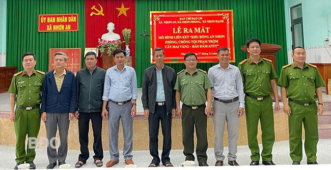 Ban chỉ đạo mô hình ra mắt. Ảnh: CA xã Nhơn An Ban chỉ đạo mô hình ra mắt. Ảnh: CA xã Nhơn An