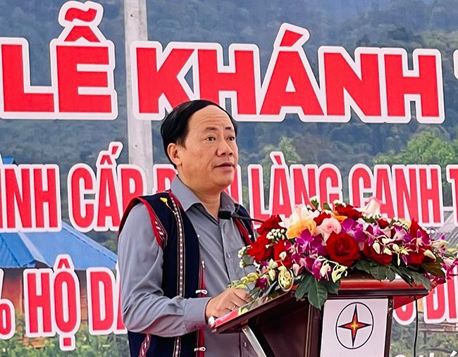 Chủ tịch UBND tỉnh Phạm Anh Tuấn phát biểu lại buổi lễ. Ảnh: HẢI YẾN