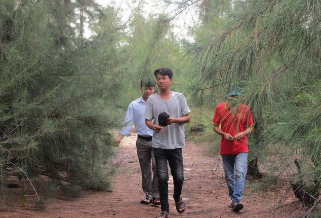 Ngành chức năng huyện Phù Mỹ cùng các hộ nhận khoán bảo vệ rừng thường xuyên tuần canh vào thời gian cao điểm nắng nóng. Ảnh: Đ. PHƯƠNG