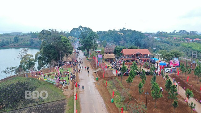 Ngày hội hoa đào năm 2025 ở xã Vĩnh Sơn. Ảnh: NGUYỄN DŨNG