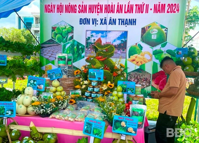 Khách hàng tham quan tại Ngày hội Nông sản huyện Hoài Ân. Ảnh: HẢI YẾN Khách hàng tham quan tại Ngày hội Nông sản huyện Hoài Ân. Ảnh: HẢI YẾN