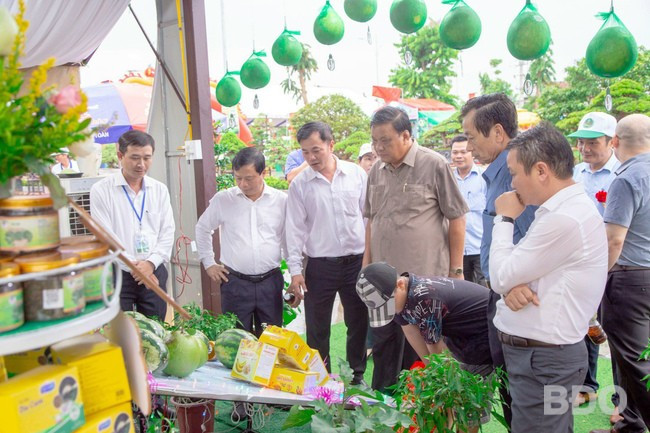 Lãnh đạo tỉnh tham quan các gian hàng. Ảnh: HẢI YẾN Lãnh đạo tỉnh tham quan các gian hàng. Ảnh: HẢI YẾN