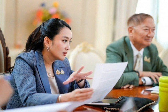 Thủ tướng Thái Lan Paetongtarn Shinawatra trong cuộc họp về tình hình biên giới Campuchia-Thái Lan chiều 5.6.2025. Ảnh: Văn phòng Thủ tướng Thái Lan