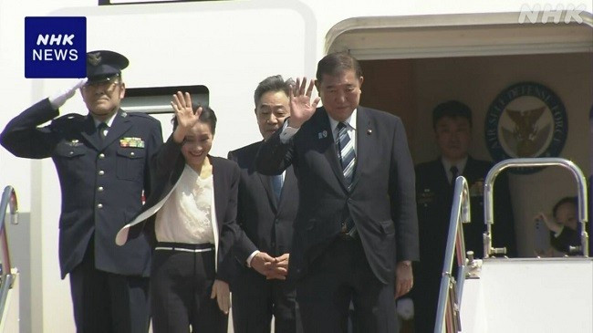 Thủ tướng Ishiba rời Tokyo, bắt đầu chuyến thăm Việt Nam sáng ngày 27.4. (Ảnh NHK) Thủ tướng Ishiba rời Tokyo, bắt đầu chuyến thăm Việt Nam sáng ngày 27.4. (Ảnh NHK)