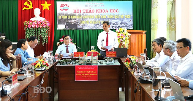 Quang cảnh Hội thảo Kỷ niệm 50 năm Ngày giải phóng miền Nam, thống nhất đất nước - Tầm vóc và giá trị lịch sử. Ảnh: H.THU