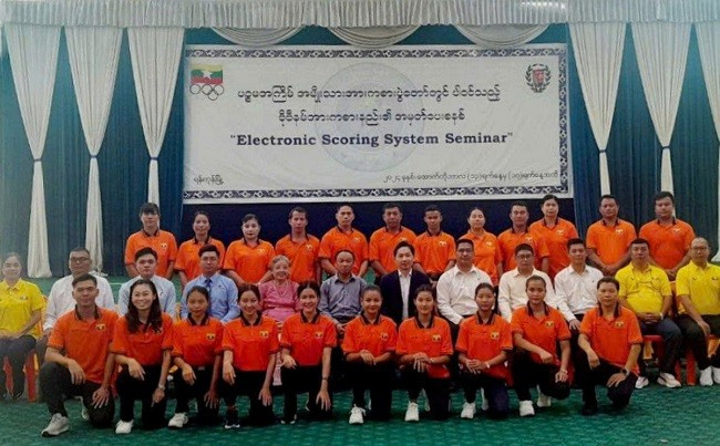 Lớp tập huấn chuyên môn trọng tài quốc gia Myanmar môn Vovinam. Ảnh: VOVINAM