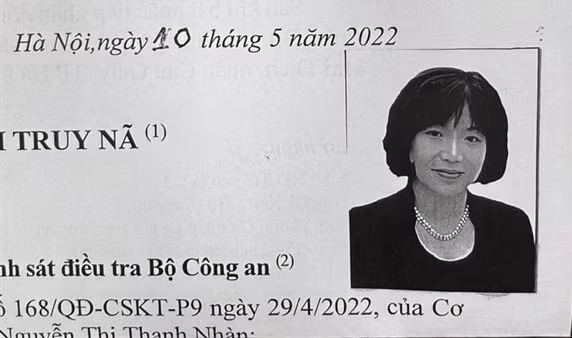 Cơ quan điều tra truy nã bị can Nguyễn Thị Thanh Nhàn.