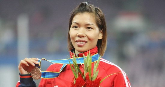Nữ hoàng tốc độ Vũ Thị Hương đã giành được 1 HCV và 1 HCB tại SEA Games 27.
