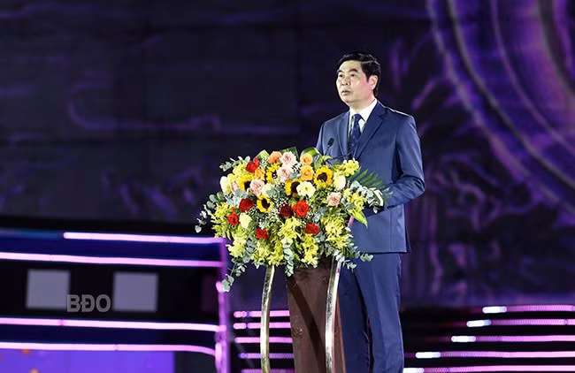 Phó Chủ tịch UBND tỉnh Lâm Hải Giang phát biểu chào mừng tại sự kiện.