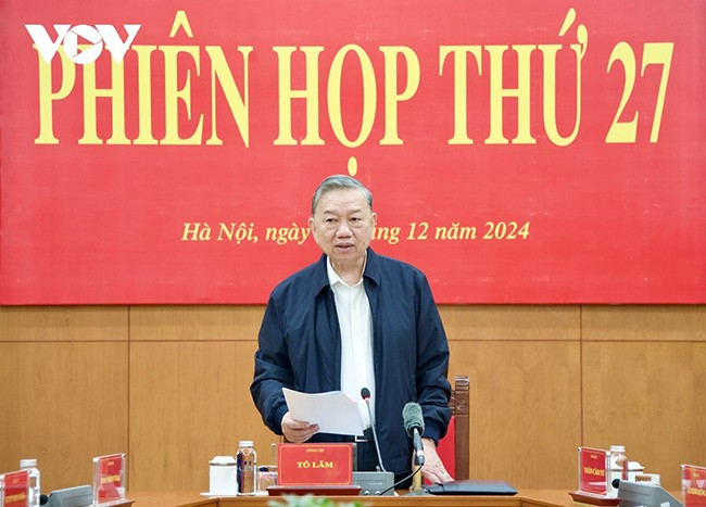 Tổng Bí thư Tô Lâm phát biểu tại phiên họp. Ảnh: VOV Tổng Bí thư Tô Lâm phát biểu tại phiên họp. Ảnh: VOV