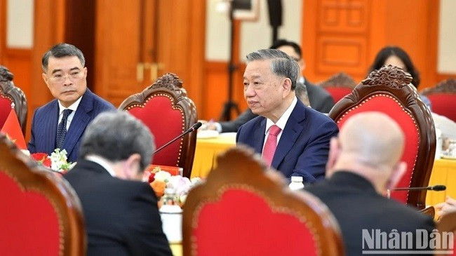 Tổng Bí thư Tô Lâm phát biểu tại buổi tiếp Thủ tướng Nhật Bản Ishiba Shigeru. (Ảnh: ĐĂNG KHOA) Tổng Bí thư Tô Lâm phát biểu tại buổi tiếp Thủ tướng Nhật Bản Ishiba Shigeru. (Ảnh: ĐĂNG KHOA)