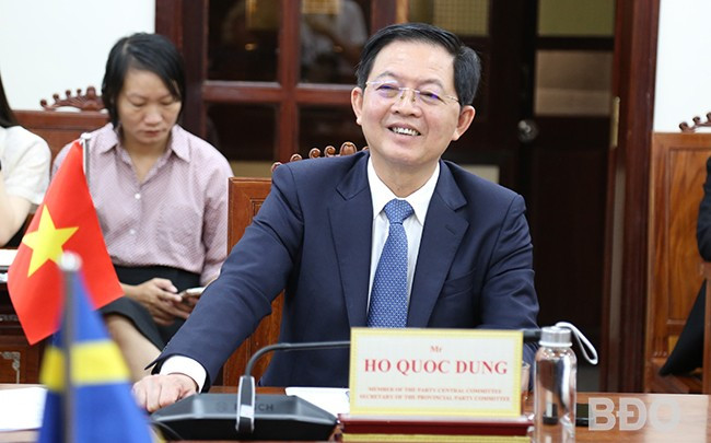 Bí thư Tỉnh ủy Hồ Quốc Dũng phát biểu tại buổi làm việc. Ảnh: T.SỸ Bí thư Tỉnh ủy Hồ Quốc Dũng phát biểu tại buổi làm việc. Ảnh: T.SỸ