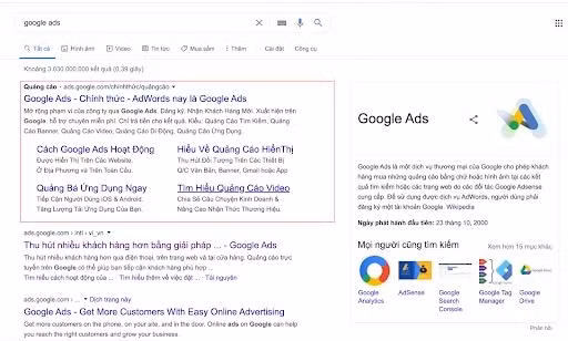 Quảng cáo Google đem lại nhiều hiệu quả cho doanh nghiệp