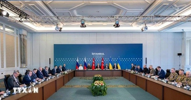 Vòng đàm phán hòa bình thứ hai giữa Ukraine và Nga được tổ chức tại Istanbul, Thổ Nhĩ Kỳ, ngày 2.6.2025. (Ảnh: XINHUA)