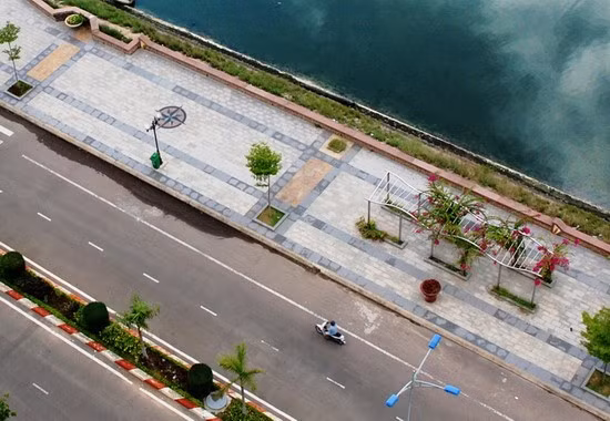 Đá granite lát vỉa hè khu dân cư.