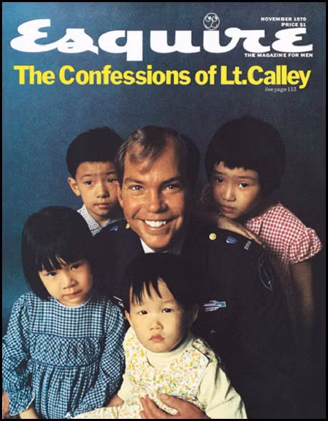 William Calley xuất hiện trên bìa tờ tạp chí Esquire - số ra tháng 11.1970 với tiêu đề "Lời thú tội của thiếu úy Calley". Sau này, Calley cũng thú nhận rằng: "Không một ngày nào trôi qua tôi không cảm thấy hối hận vì những gì đã làm ngày hôm đó tại Mỹ Lai".
