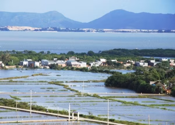 Eo Vược trên dãy núi Phương Mai, nhìn từ đỉnh núi Xương Cá.