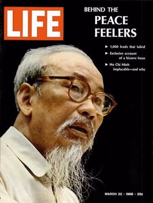 Chân dung Hồ Chủ tịch trên bìa tạp chí Life số ra ngày 22.3.1968.