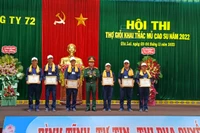 Công ty 72 hội thi thợ giỏi khai thác mủ cao su