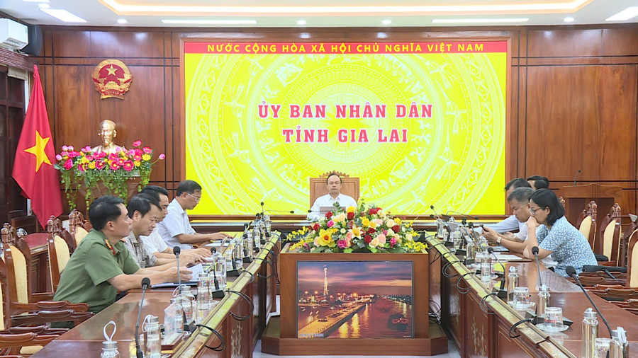 Quang cảnh hội nghị tại điểm cầu tỉnh Gia Lai. Ảnh: Hoàng Vũ anh-2-dong-chi-pho-chu-tich-ubnd-tinh-duong-mah-tiep-tham-du-cuoc-hop-tai-diem-cau-tinh-gia-lai.jpg