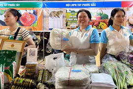 Phiên chợ “Khởi nghiệp và Chuyển đổi số” trưng bày nhiều sản phẩm đặc trưng.