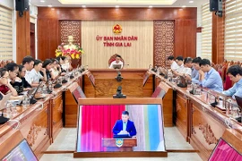 Các đại biểu tham dự Hội nghị hướng dẫn triển khai rà soát, chuẩn hóa toàn bộ thủ tục hành chính tại điểm cầu tỉnh Gia Lai. Ảnh: Thảo Khuy