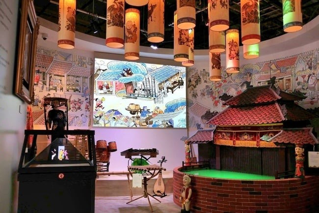 Một góc không gian trưng bày của Nhà Triển lãm Việt Nam tại EXPO 2025 Osaka. Ảnh: Bộ VH-TT và DL nha-trien-lam-viet-nam-tai-expo-2025-osaka.jpg