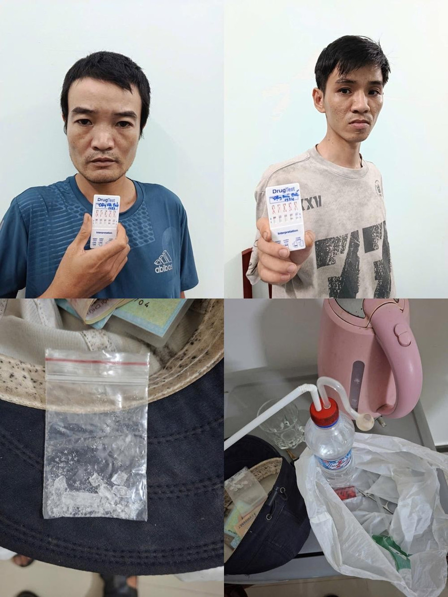 Từ trái sang: Đối tượng Đặng Văn Bảo và Đặng Hoài Đức cùng tang vật. Ảnh: ĐVCC tu-trai-sang-doi-tuong-dang-van-bao-va-dang-hoai-duc-cung-tang-vat.jpg