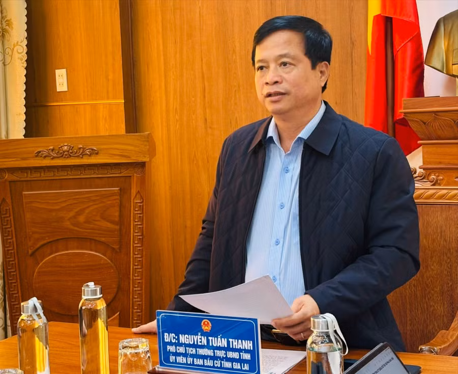 Phó Chủ tịch Thường trực UBND tỉnh Nguyễn Tuấn Thanh phát biểu chỉ đạo tại buổi kiểm tra. Ảnh: Xuân Định