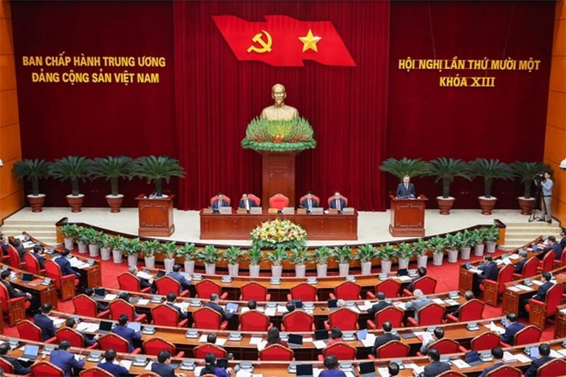 Quang cảnh hội nghị lần thứ 11 Ban Chấp hành Trung ương Đảng khóa XIII. Ảnh: VGP hoi-nghi.jpg