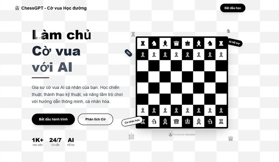 Giao diện chính của ChessGPT. Ảnh/Nguồn: nhandan.vn z6781727196211-a813dd35b541131d39c0954b3e77b9cf.jpg