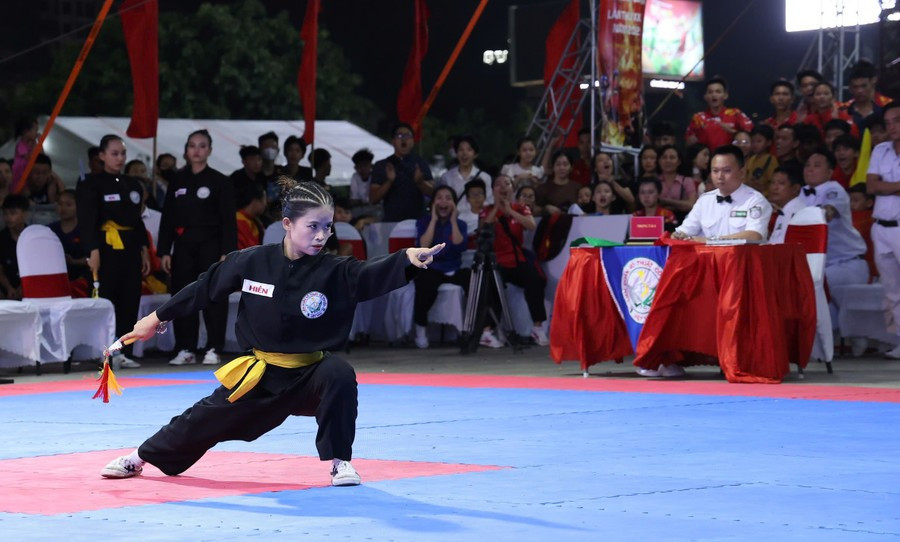 Vận động viên Gia Lai thi đấu tại Giải vô địch võ cổ truyền quốc gia lần thứ 34 năm 2025. Ảnh: H.V van-dong-vien-gia-lai-thi-dau-tai-giai-vo-dich-vo-co-truyen-quoc-gia-lan-thu-34.jpg